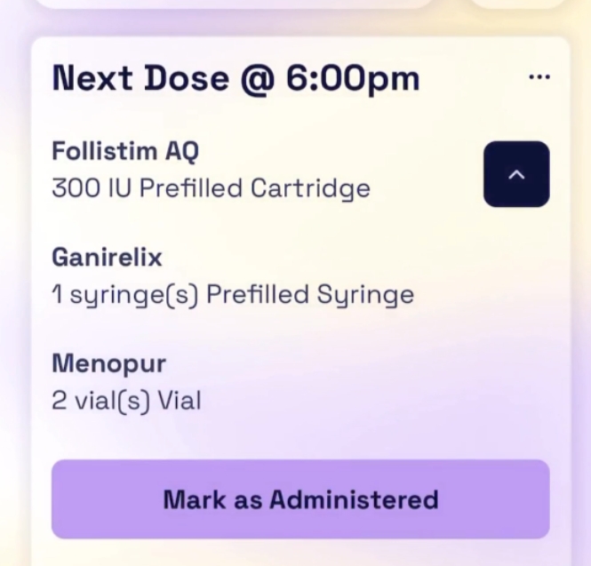 IVF protocol tracker Pixel A screenshot of IVF protocol tracker Pixel