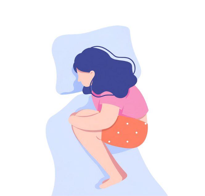 best position to sleep in on your period​ supported